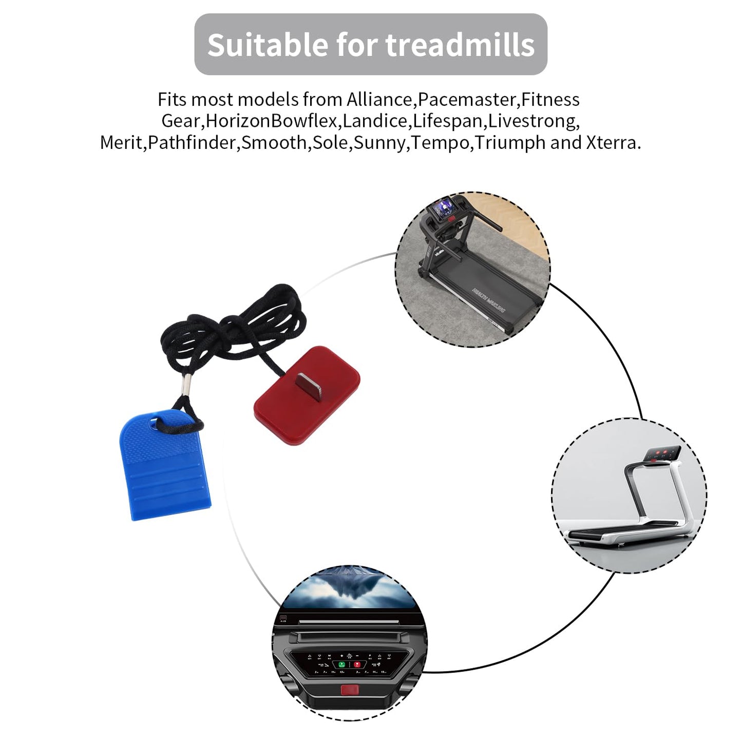 Generic Treadmill Safety Key - Suitable for Various Treadmills (Clip), blue