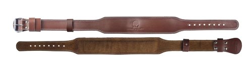 Victorbudo USA Spartan Weight Lifting Belt (5mm Thick) - Genuine Leather Lifting Belt Gym for Men & Women - Functional Workout Belt - Gym Belt for Weightlifting, Powerlifting, Squat & Deadlift - Adjustable Weightlifting Belt (Brown, Medium (47" Length))