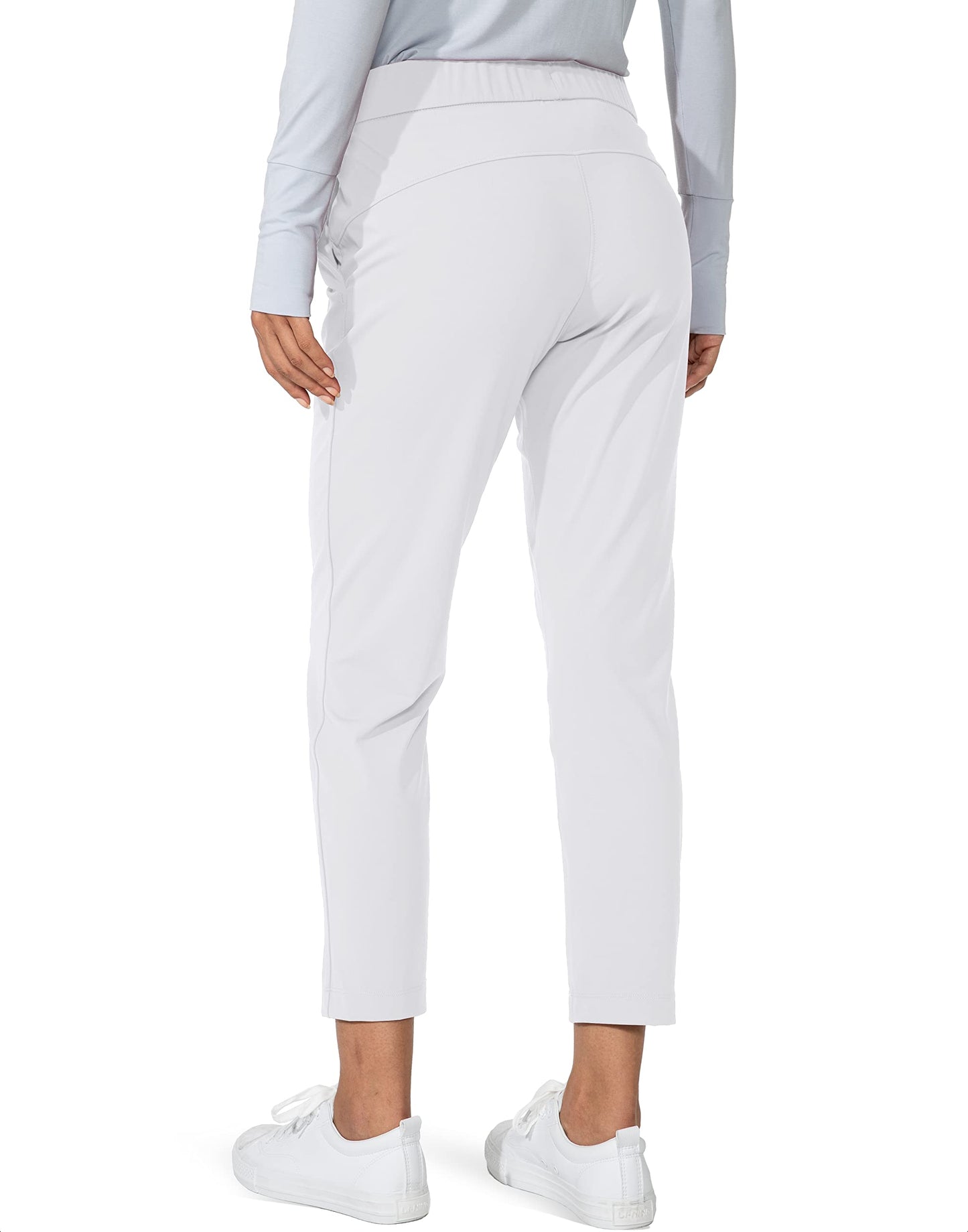 G Gradual Women's Pants with Deep Pockets 7/8 Stretch Sweatpants for Women Athletic, Golf, Lounge, Work (White, 3X-Large)