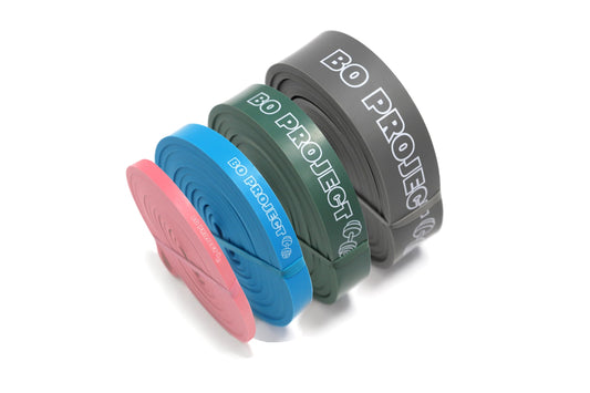 BO Project Pull Up Assistance Bands - Set of 4 Resistance Heavy Duty Workout Exercise Stretch Fitness Bands Assist Set for Body and Carry Bag Included
