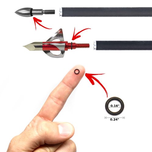 O-Ring Retainer 1/4 Inch Washers for Archery Arrow Broadhead Tips (100 Pack) – Prevents Heads Points Loosening