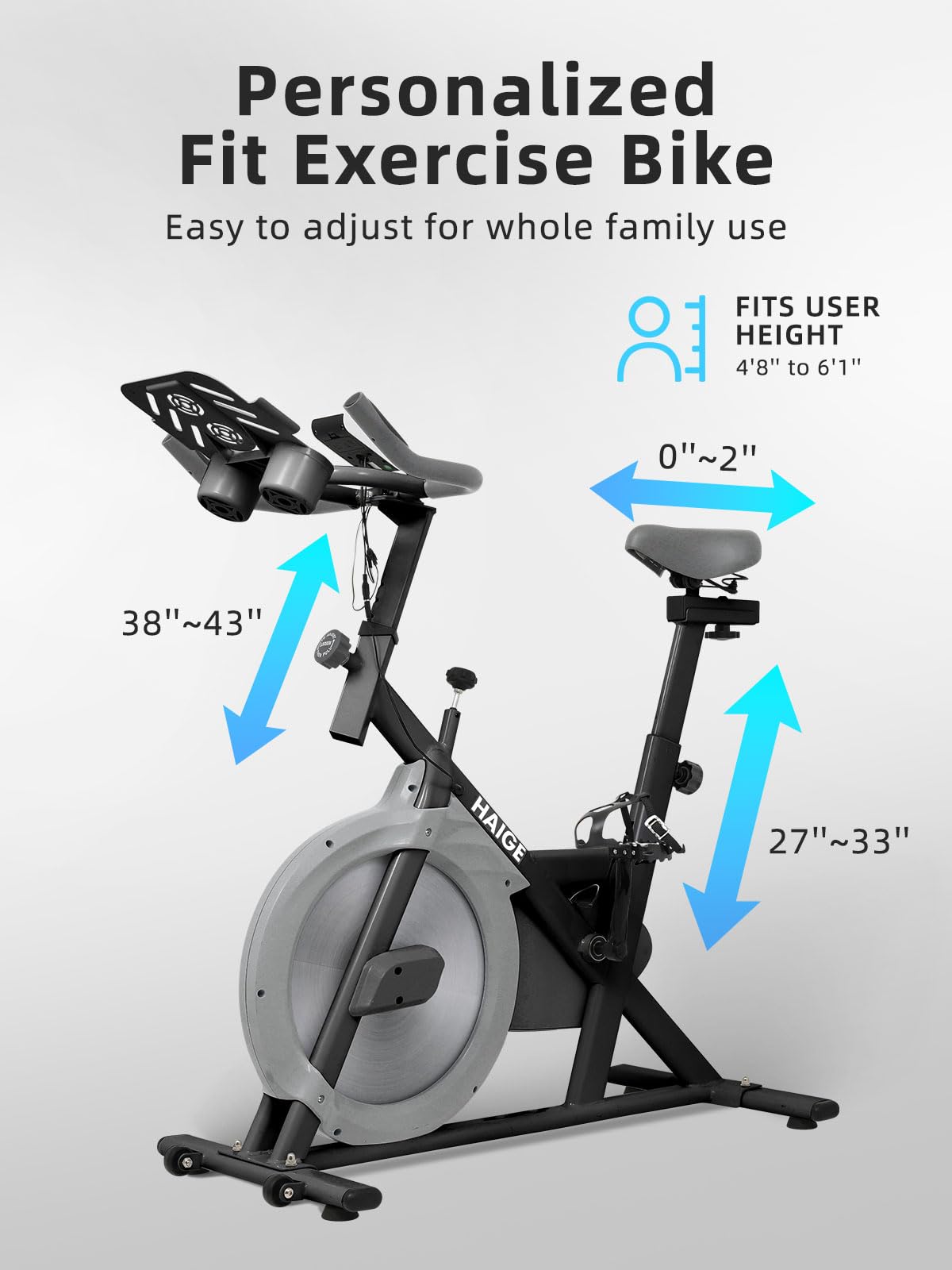 Exercise Bike, Plus Magnetic Resistance/Brake Pad Indoor Cycling Bike Stationary, Cycle Bike with Comfortable Seat Cushion, Digital Display with Pulse