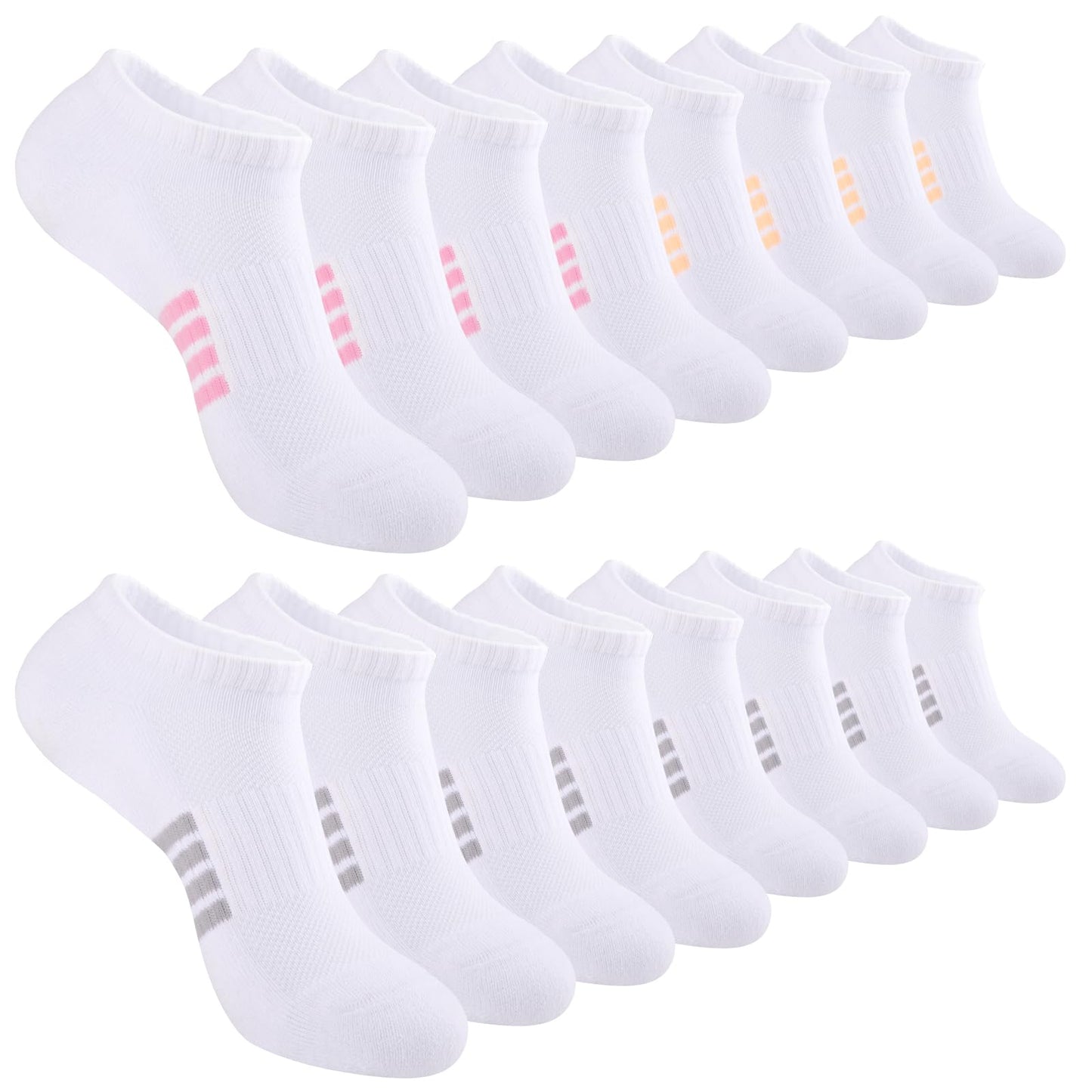 eallco 8 Pairs Ankle Socks for Women Running Athletic Cotton Low Cut Socks Cushioned