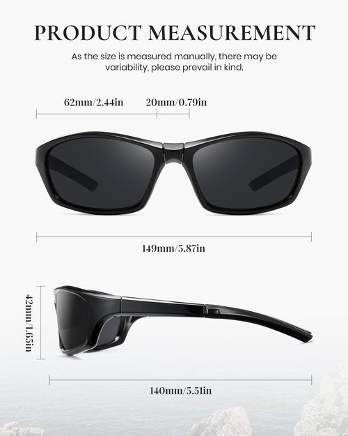 Marino Bonatti Folding Sunglasses Polarized Sports Fishing Sunglasses for Men UV400 Sun Glasses for Cycling Running Hiking