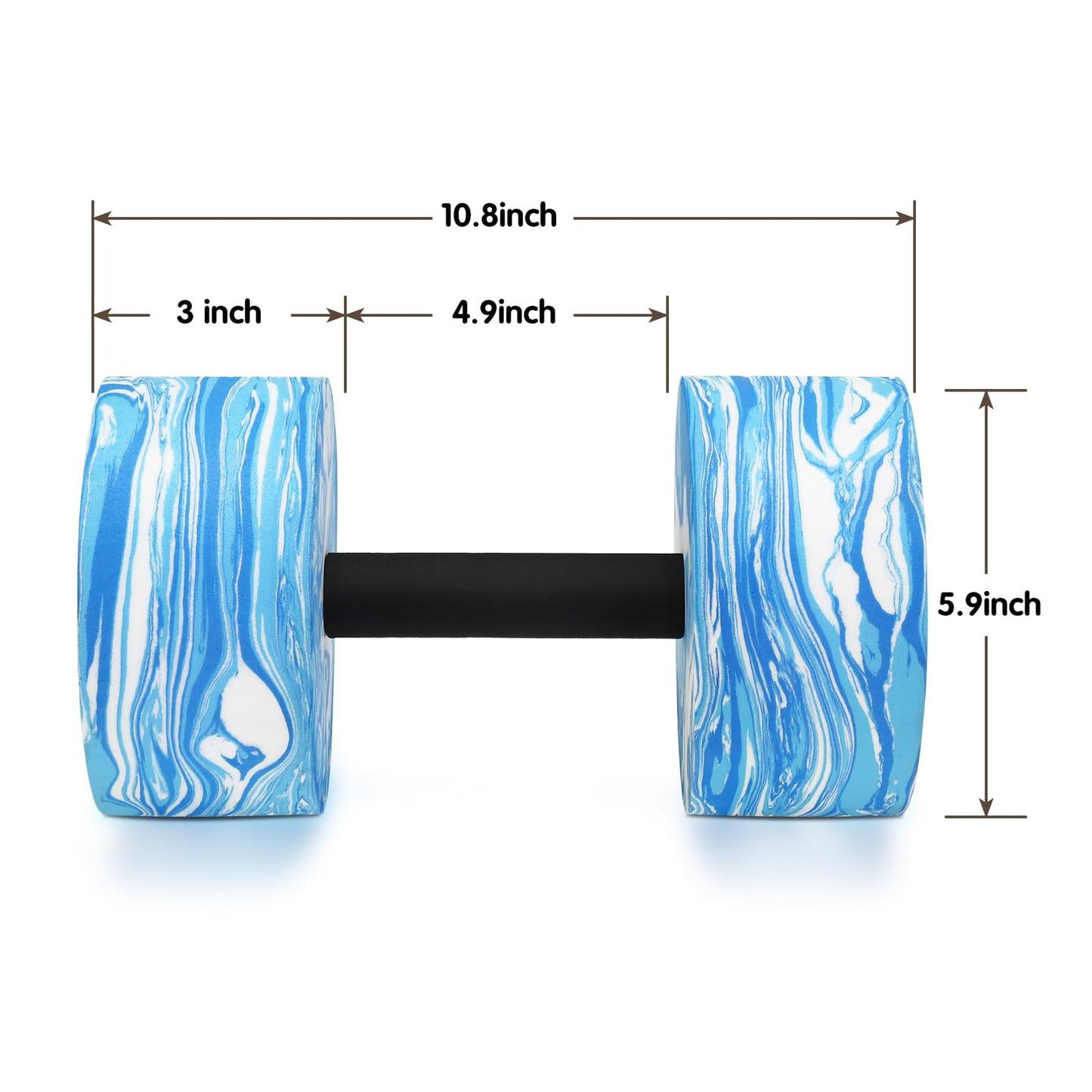 IAMGlobal Water Dumbbells, 2 Pack Camouflage EVA-Foam Dumbbell Water Aerobics Fitness Equipment for Pool Exercise, Aquatic Exercise Dumbbell Set, Water Fitness Equipment for Weight Loss, Blue