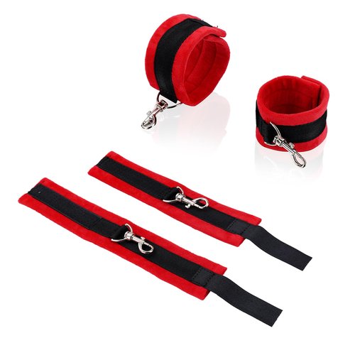 Spreader Bar Heavy Duty Stainless Steel Expandable Silver Bar Home Gym with 4pcs Furry Red Adjustable Straps,Sports Aid Training Fitness Gear Pilates Aid Kit (Silver+Red Furry Kit)
