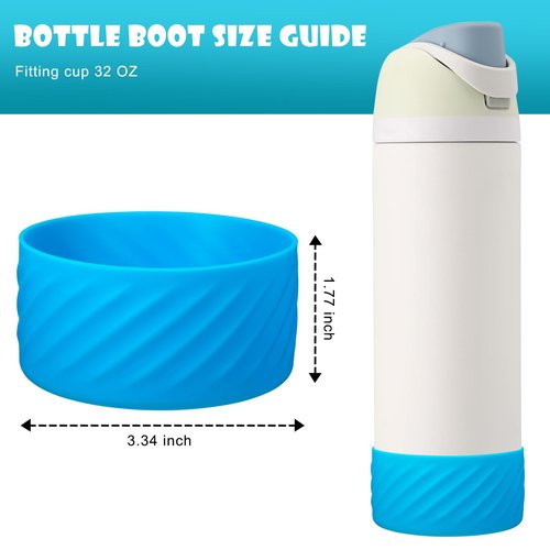 Silicone Boot for Owala 40 OZ Water Bottle, Boots Protector Sleeve Cover Bottom Bumper compatible with FreeSip Owala Water Bottles (Blue, 9 CM Boot Fits Owala 40 OZ Bottle)
