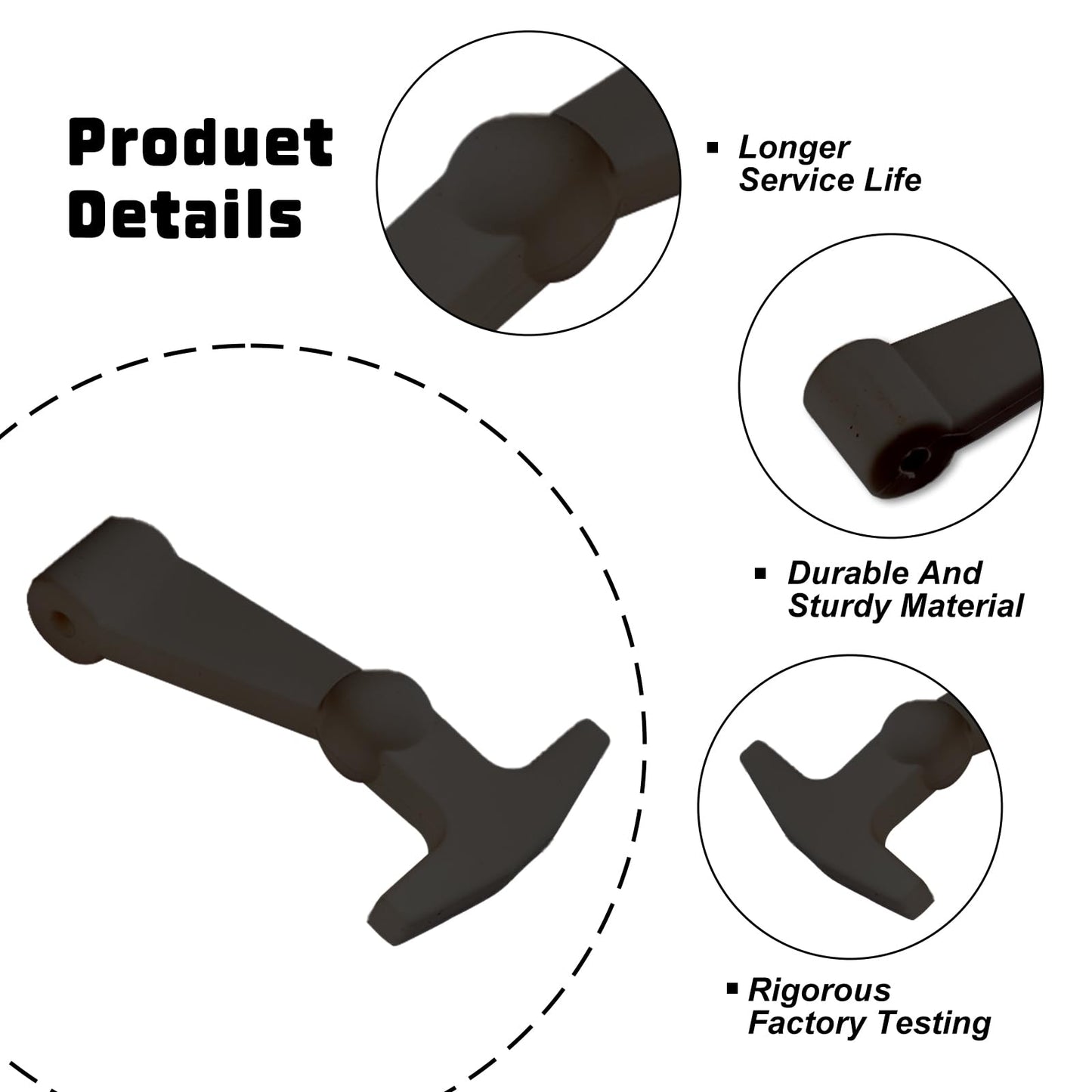 Fanshuge 4Pack Cooler Latches Replacement for Yeti, RTIC Related Coolers,Premium Durable Rubber T- Latches Compatible with Yeti, RTIC Cooler Accessories