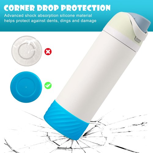Silicone Boot for Owala 40 OZ Water Bottle, Boots Protector Sleeve Cover Bottom Bumper compatible with FreeSip Owala Water Bottles (Blue, 9 CM Boot Fits Owala 40 OZ Bottle)
