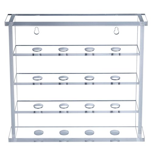 MyGift Premium Clear Acrylic Mountable 4 Tier Golf Ball Holder Showcase Rack, Wall Mounted Golf Ball Display Case Storage Cabinet Shelf, Holds 16 Balls