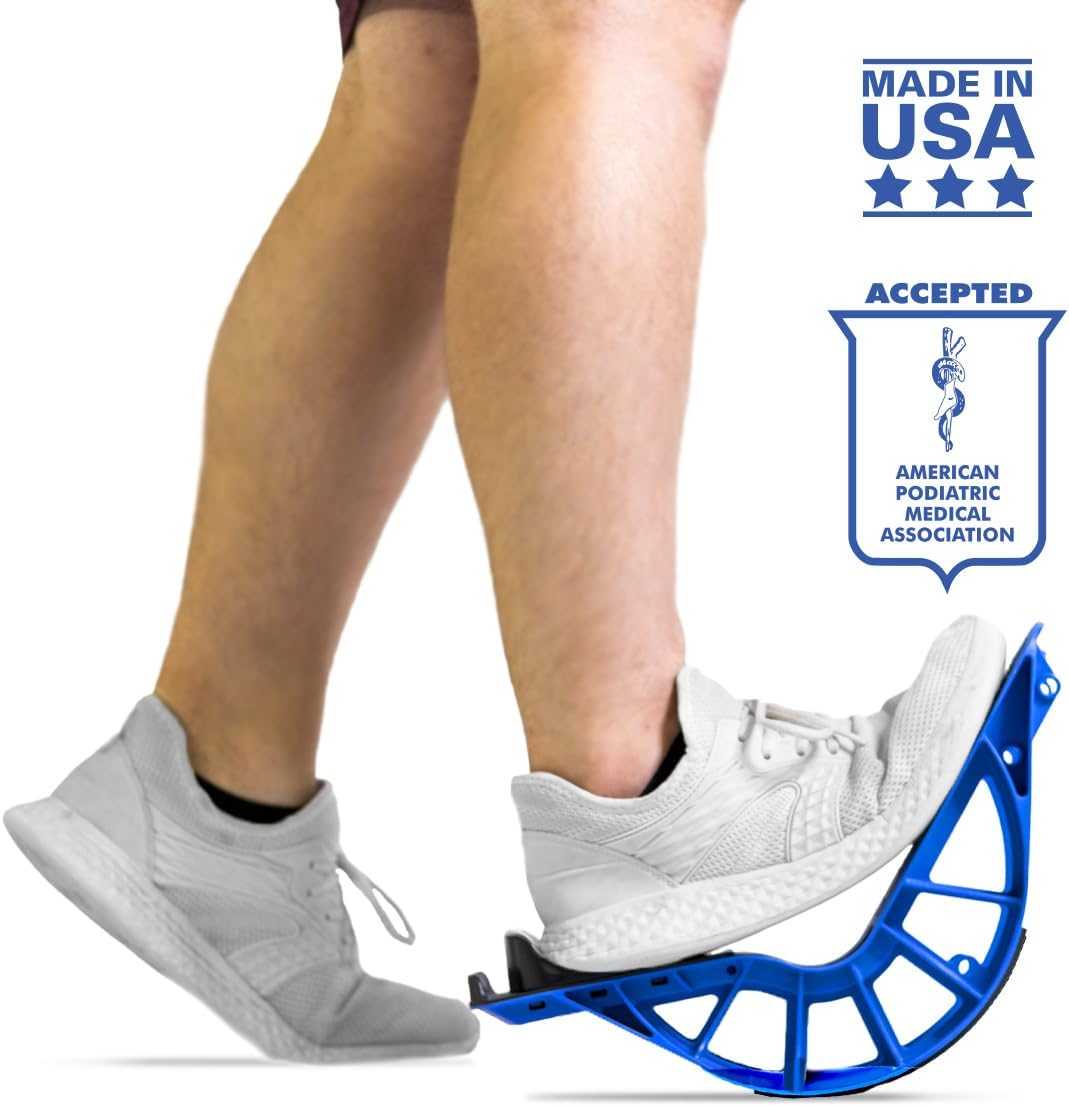 ProStretch Plus Customizable/Adjustable Calf Stretcher and Foot Rocker for Plantar Fasciitis, Achilles Tendonitis, and Tight Calves, Made in USA