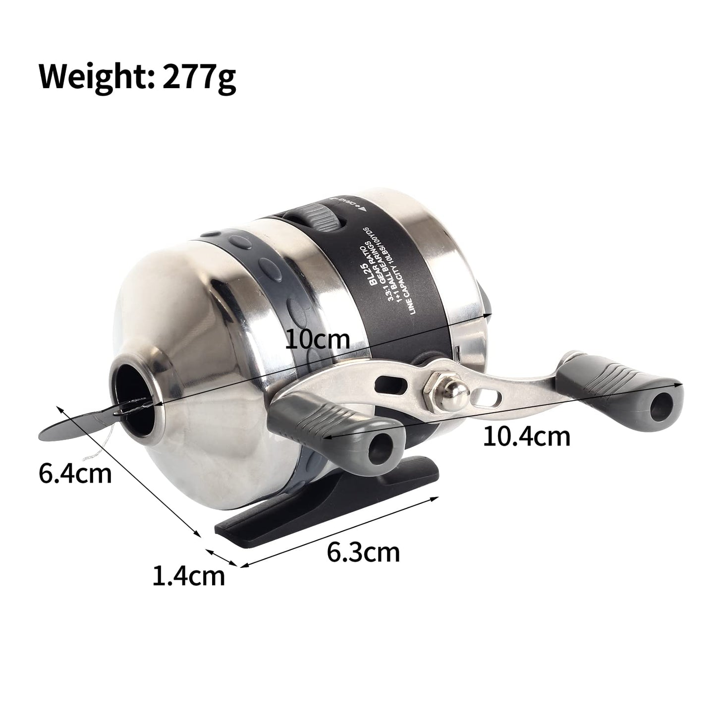 FENJANER Bowfishing Reel with Fishing Reel Seat Left and Right Reversible Handle,for Compound Bow and Recurve Bow (Bowfishing Reel and Reel seat)