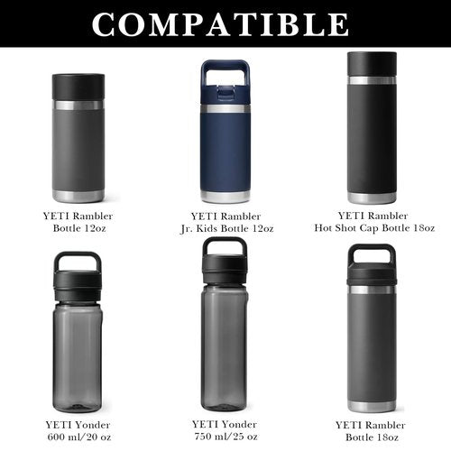 Linkidea 2 Pack Water Bottle Boot Compatible with YETI Rambler Jr. Kids 12oz, Rambler Bottle 12oz/18oz, Yonder 20oz, Silicone Anti-Slip Bottle Bottom Bumper Protector (Black)