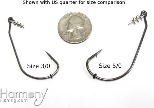 Harmony Fishing Razor Series Swimbait Hook (10 Pack w/ 10 Bait Pegs) - Soft Plastic Bass Fishing Hooks with Spring Lock Pins