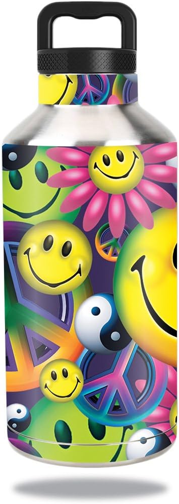 MightySkins Skin Compatible with Ozark Trail Water Bottle 64 oz wrap Cover Sticker Skins Rainbow Explosion