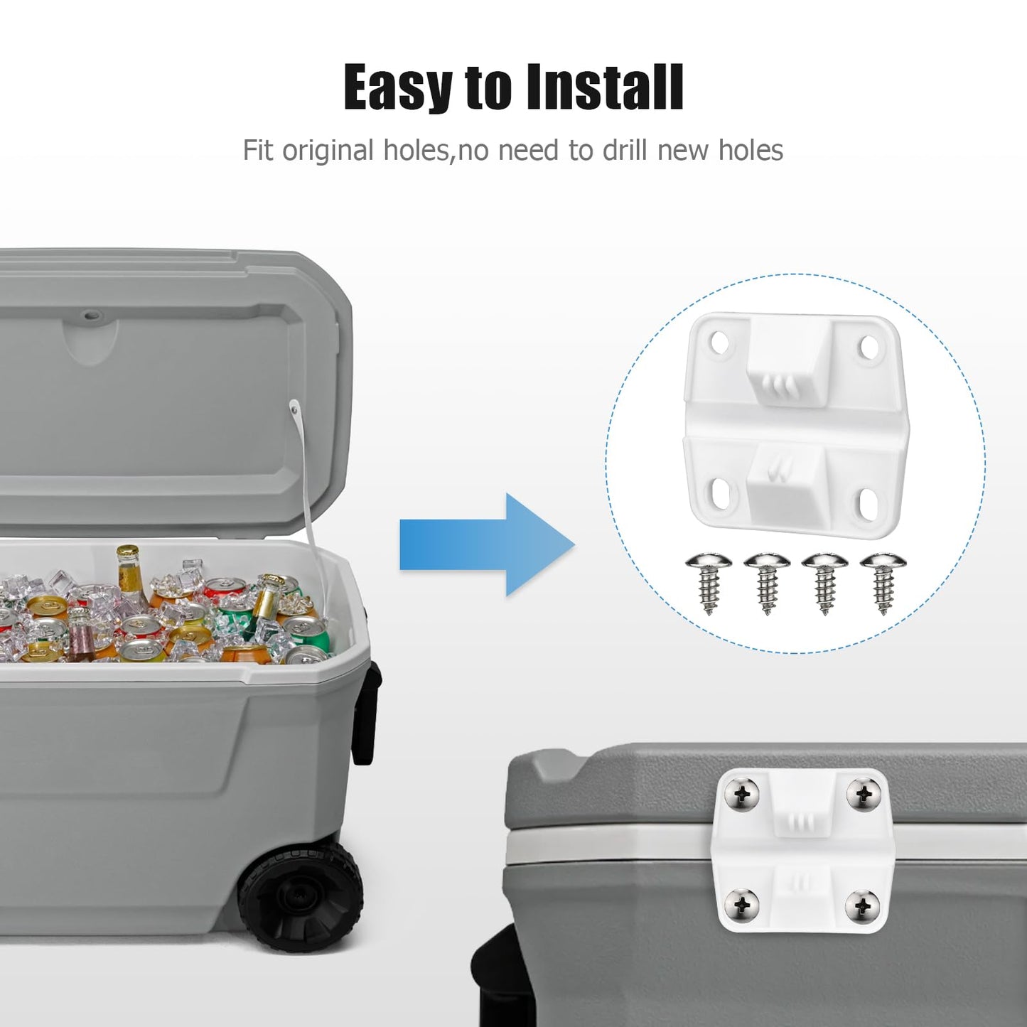 Ancable Cooler Hinges - Upgraded 6-Pack Replacement Plastic Hinges with 24Pcs Screws for Coleman Coolers
