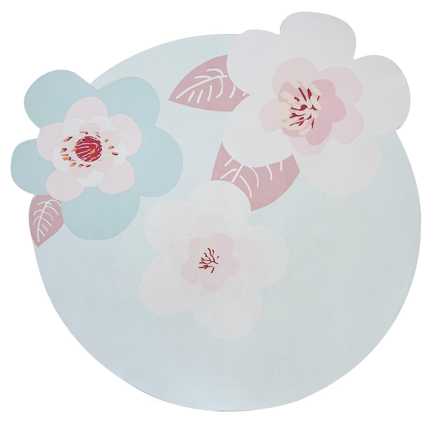 ABREEZE Irregular Large Flower Meditation Mat Non Slip Round Pilates Yoga Mat Natural Rubber with Sueded Surface Exercise Mat