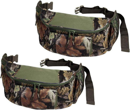Preferred Nation Extra Large Camouflage Fanny Waist Pack (Set of 2), Sling Shoulder Bag | Great for Camping, Hiking, Hunting, Day Trips Camo