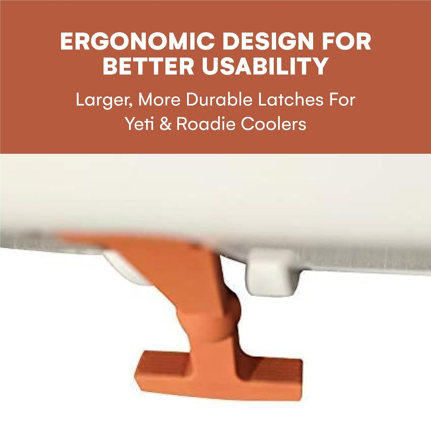 Beast Cooler Accessories 2-Pack Replacement Lid Latches for Yeti and RTIC - Black Rubber, Cooler Latches Replacement for Yeti, RTIC, and More - Hard Handle Grips, 20 Inches