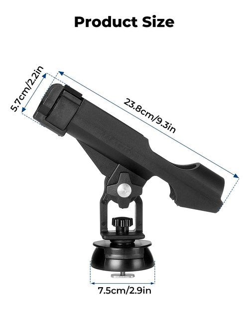 KEMIMOTO Kayak Fishing Rod Holder Fishing Pole Holder - T-Shaped Screw Mounted/Track Mount On Rail 360° Adjustable with Lock System for Kayak, Canoe, Fishing Boat Accessories