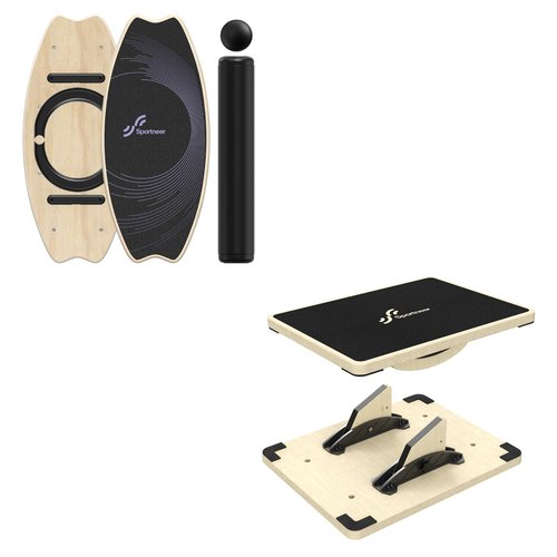 Sportneer Balance Board Bundle with Adjustable 2-in-1 Slant Board