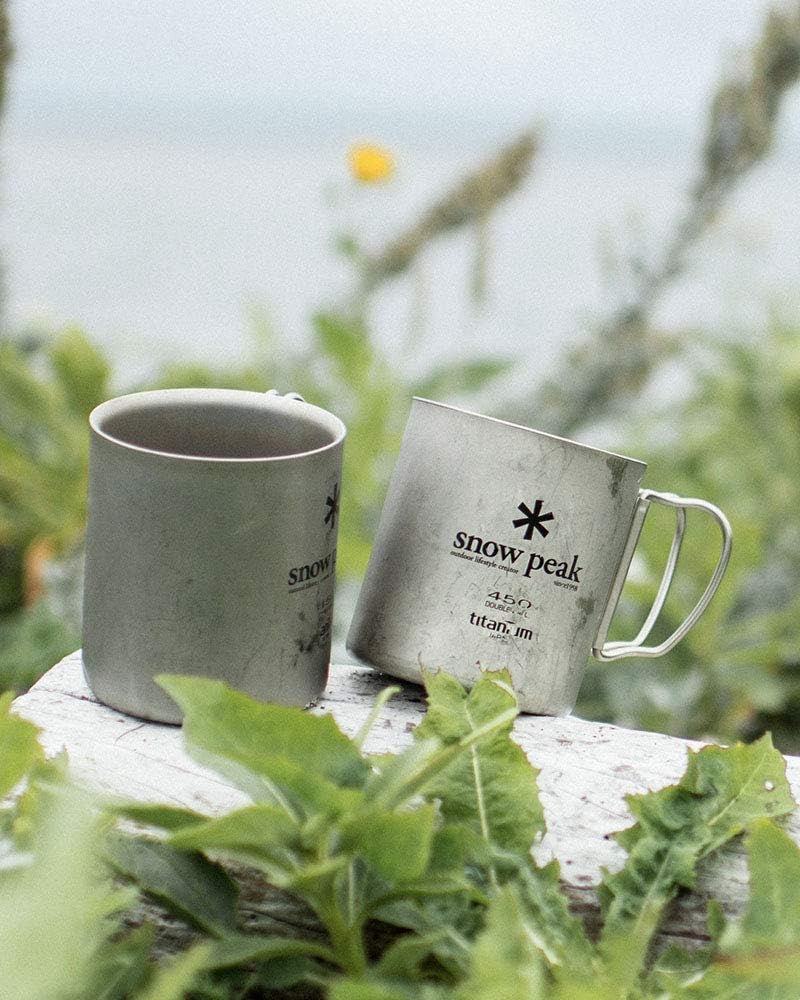 Snow Peak 300ml Double Wall Titanium Insulated Camping Mug - Lightweight & Durable