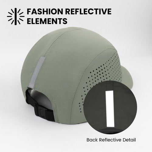 KOPHINOOR Khaki Baseball Cap Cooling Hat, Reflective Golf Running Hat for Men Women, Foldable Performance Hat Outdoors
