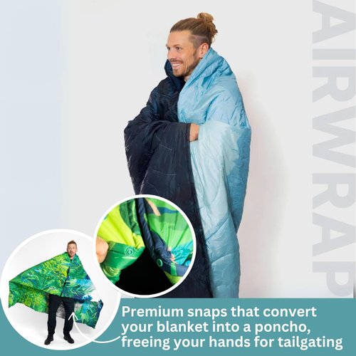 Sitpack Thermal Blanket - Lightweight, Packable, Puffy, Waterproof and Packable Camping Blanket for Travel, Beach, Hammock, and Outdoor Use (Frosty Valley)