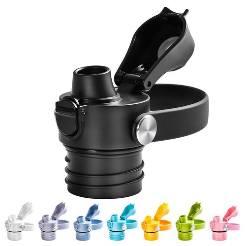 Flip Lid for Hydroflask Standard Mouth, Replacement for Hydro Flask Lid, Spout Cap for Narrow Mouth Water Bottle for Simple Modern Iron Flask Accessories, BPA Free, Black