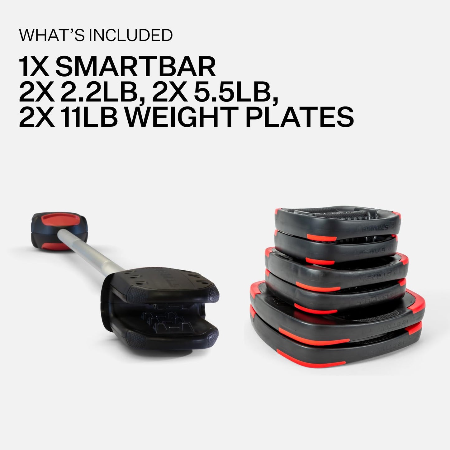 Les Mills™ SMARTBAR™ And Weight Plate Set Exercise Bundle for Total Body Workouts