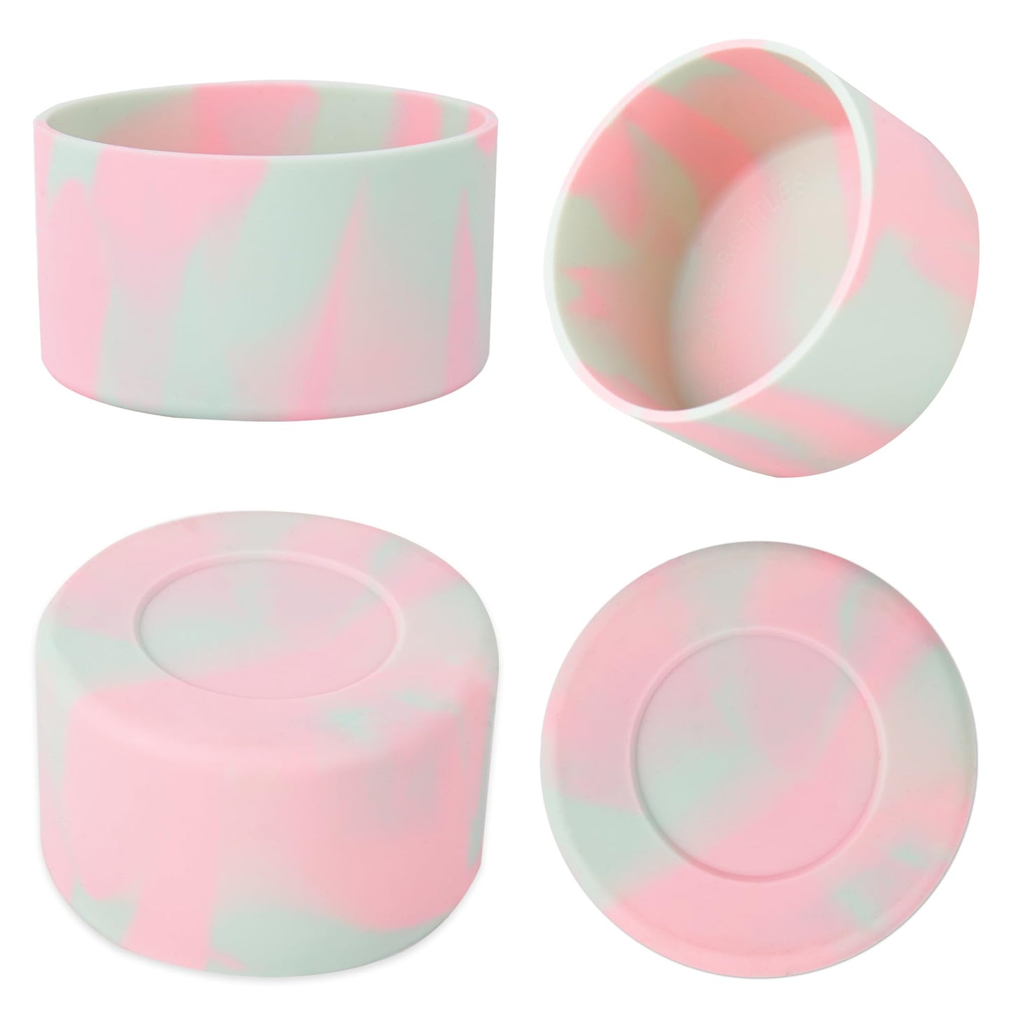 Jasenna Protective Silicone Boot for Stanley Quencher H2.0 40 oz & IceFlow Flip 20 oz 30 oz and hydroflask 12-24 oz, Anti-Slip Bottle Bottom Sleeve Cover(1-Pink Green)