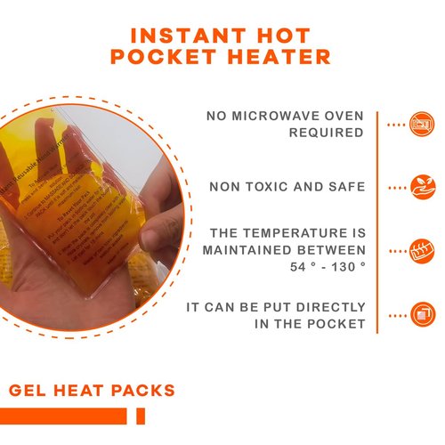 Reusable Snap Heat Pack, Hand Warmers Click, Hand Warmers Boil Click Heat Pocket Hand Warmer, Pouch Gel Hand Warmers for Camping for Outdoor, Indoor, Working, Studying, Camping, Warm Gifts (Set of 4)