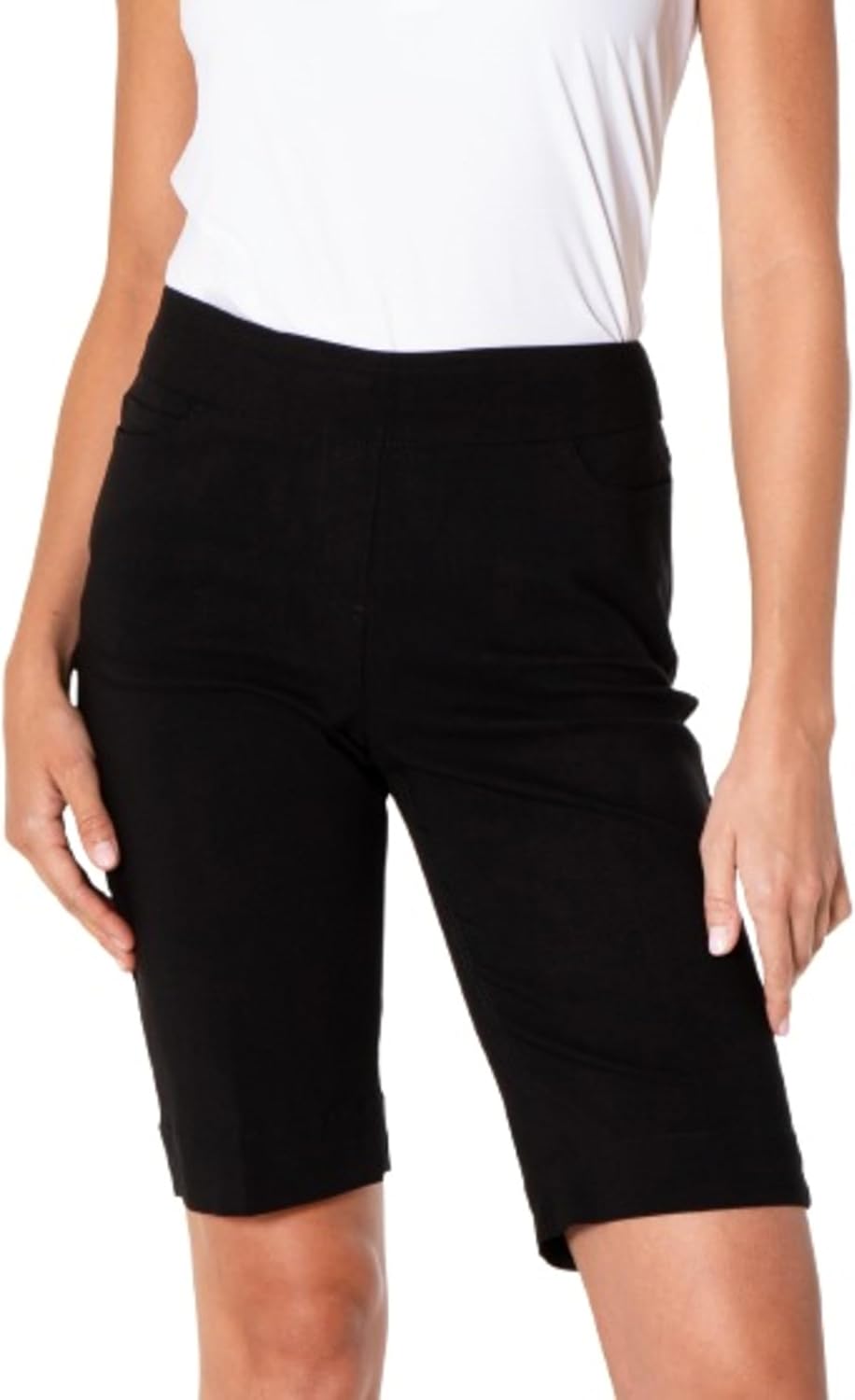 SLIM-SATION Women's Golf Wide Band Pull On Short with Real Pockets