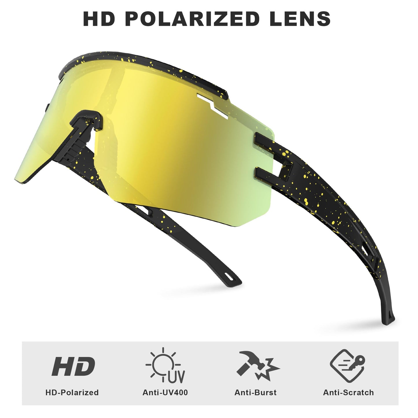 BOLLFO Youth Polarized Sports Sunglasses, UV400 Protection Outdoor Sun Glasses for Men Women Youth Baseball Cycling Driving