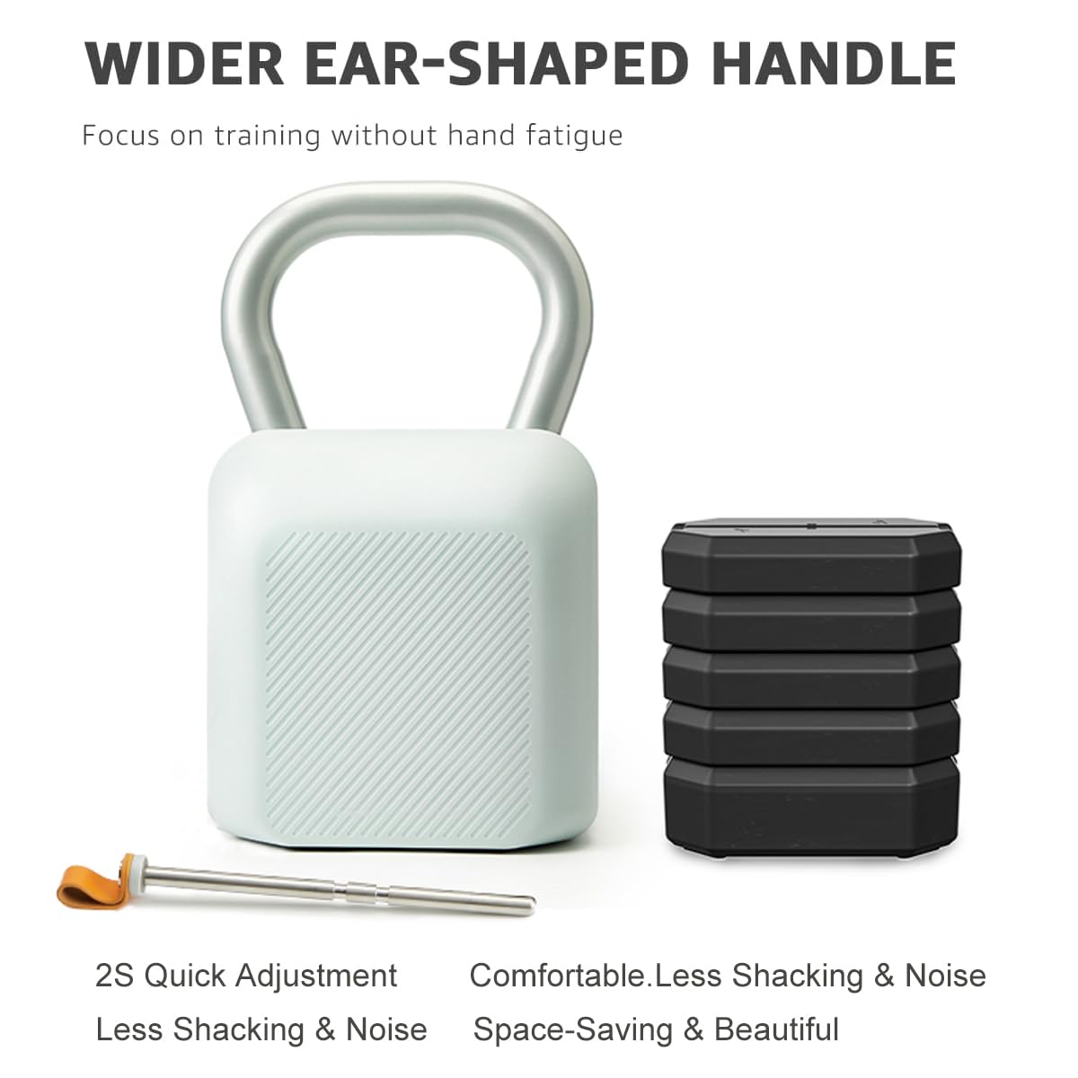 Adjustable Kettlebell Set，6-in-1 Quick Weight Change 8.5-40lb, Kettle Grip，Space-Saving Design for Home Gym Combo, Suitable for Strength Training