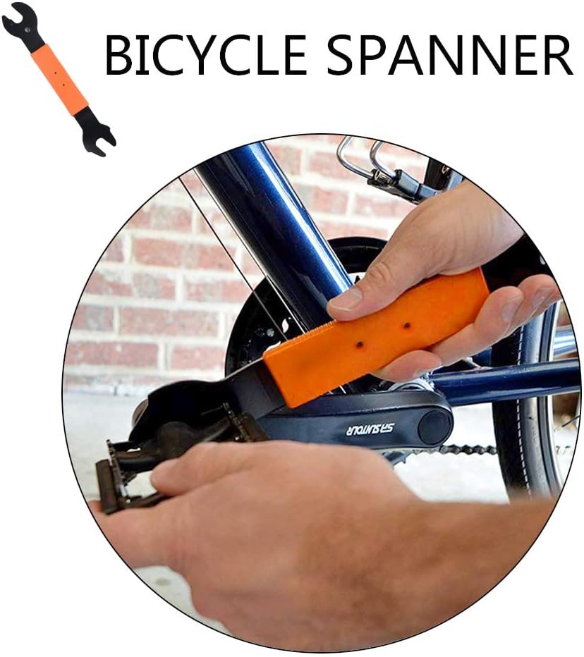 Pedal Wrench Double Sided Bicycle Pedals Removal 15/16/17mm Bikes Spanner Home Mechanic Kit Tool Comfortable Grip Cycling Crank for Biking Maintenance Repair