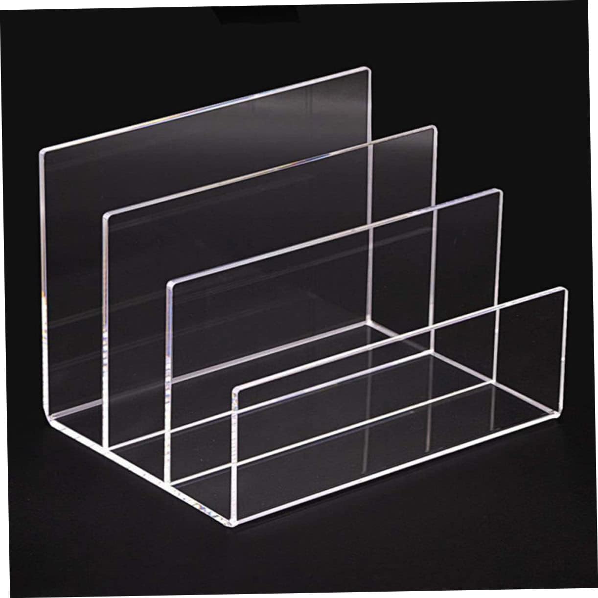 DOITOOL Multi-compartment Desktop File Organizer Transparent Acrylic File Sorter for Office Home Storage Rack for Efficient File Organization and Easy Access