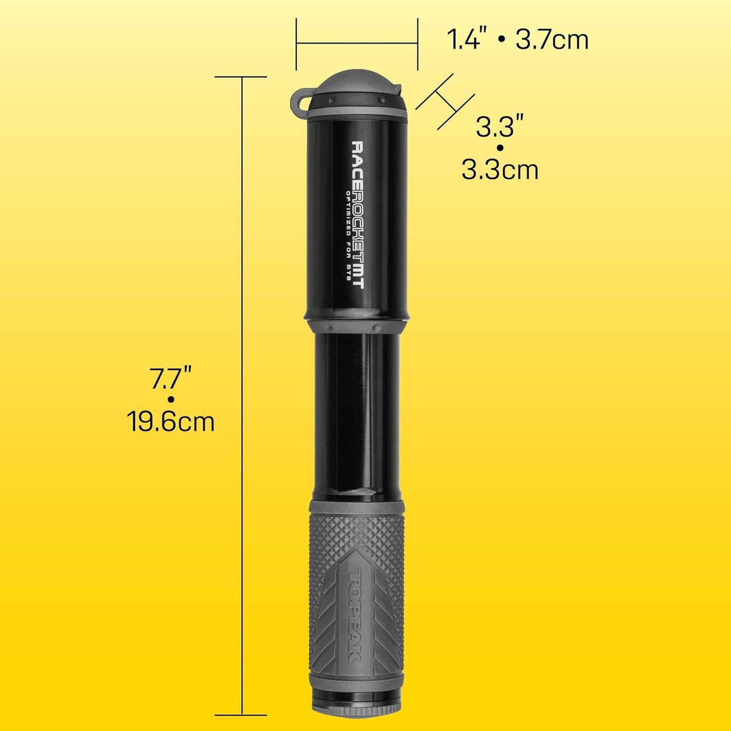 Topeak RaceRocket MT Bike Mini Pump, Fits Presta and Schrader valves