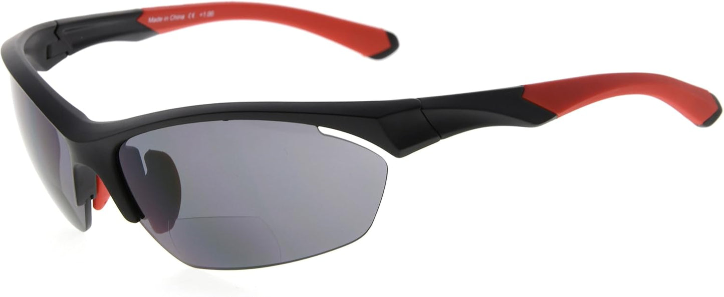 Eyekepper TR90 Frame Bifocal Sports Sunglasses Baseball Running Fishing Driving Golf Softball Hiking Sunshine Readers