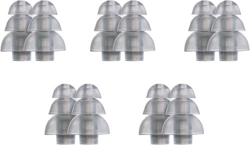 Etymotic Triple Flange Silicone Eartips, Clear - 10 Pack - Standard Fit