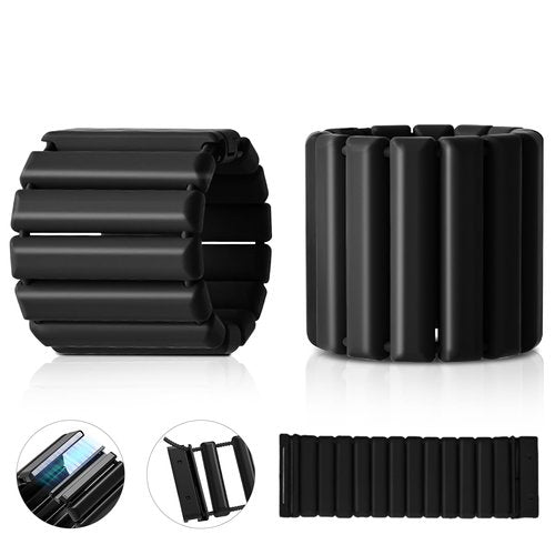 Wrist & Ankle Weights for Women Men,Adjustable Magnetic Snap Wrist Weights Set of 2 (1Lbs Each),Black Silicone Weighted Bracelet Set for Pilates, Yoga, Running & Walking