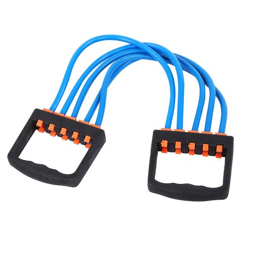 Chest Expander for Men with 5 Removable Ropes Hand Grip Strengthener Resistance Bands for Pilates Push Ups Full Body Home Gym Workout Band Blue