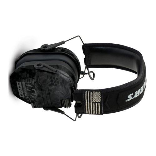Walkers Razor Patriot Series Hi-Gain Omnidirectional Microphone Adjustable Range Shooting Hunting Hearing Protection Electronic Earmuffs (Kryptek Camo) Bundle with Protective Glasses (2-Pack)