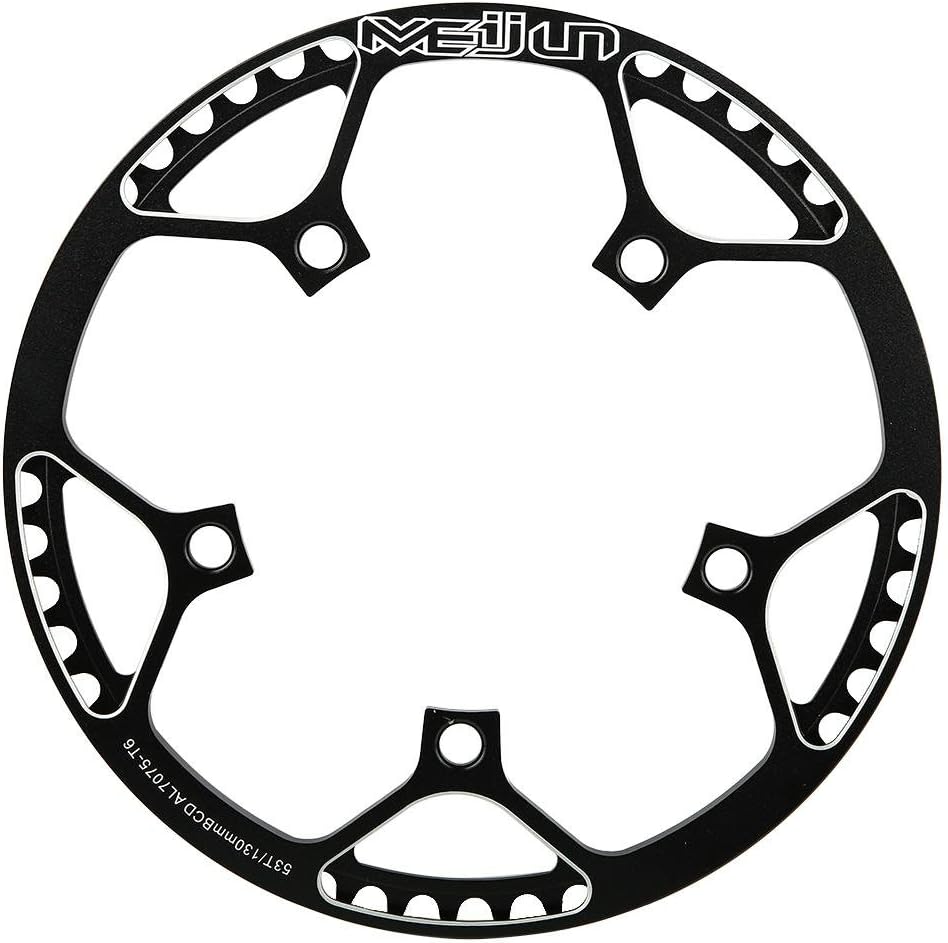 Aluminum Alloy Chainring, Mountain Bike Front Chainring, Single Speed 53T (Black)