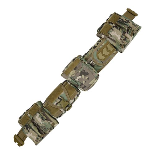 YAKEDA Tactical Battle Belts for Men- Quick Release Trigger Airsoft Belt Heavy Duty Belts with Pouches 7 PCS (CP)