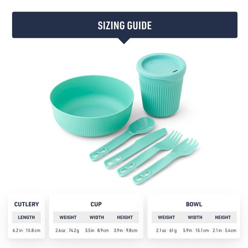 Sea to Summit Passage 1-Person Camping Dinnerware Set, Bowl, Cup, Utensils, Spicy Orange