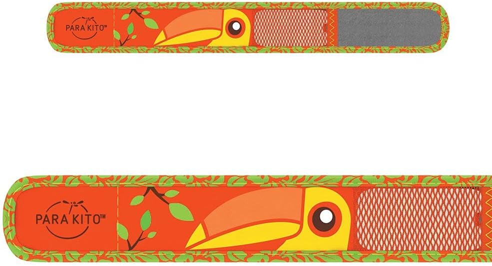 PARA'KITO Bug & Mosquito Bracelets for Kids | Mosquito Spray Alternative | Waterproof, Outdoor Insect Wristband w/Natural Essential Oils | Hiking, Trekking & Camping Accessories (Toucan)
