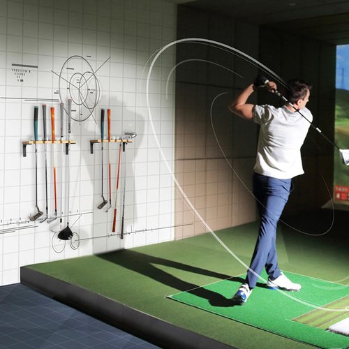 BiJun Golf Club Holder Organizer, Golf Club Rack Storage Golf Putter Stand Golf Ball Holder Putter Holder Wall Mount Display Golf Club Holder Storage Organizer for Garage (A2)