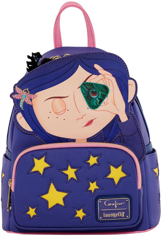 Loungefly Coraline Stars Double Strap Mini Backpack