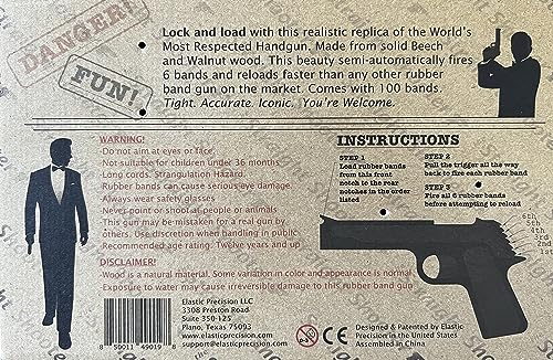 Rubber Band Gun Model 1911 Semi-Automatic Hardwoods Realistic Replica